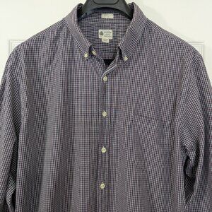 J. Crew Long Sleeve Button Down White, Blue and Red Checked Shirt